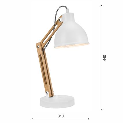 Bordlampe MARCELLO 1xE27/60W/230V bøg