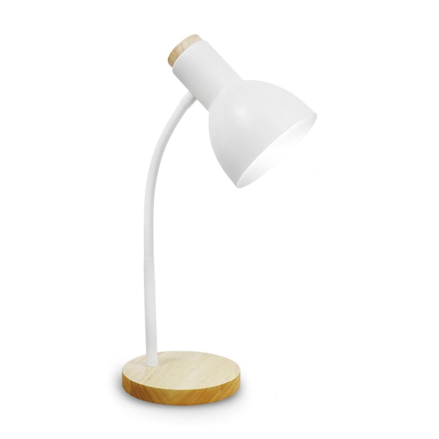 Bordlampe MARMA 1xE27/60W/230V hvid/gummitræ
