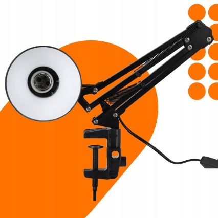 Bordlampe med klemme 1xE27/60W/230V sort