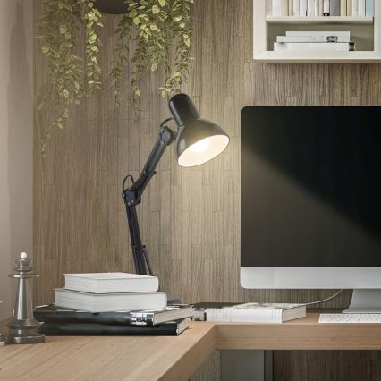 Bordlampe med klemme 2-i-1 1xE27/60W/230V sort