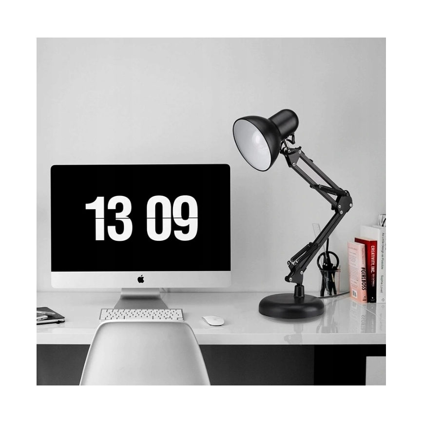 Bordlampe med klemme 2-i-1 1xE27/60W/230V sort