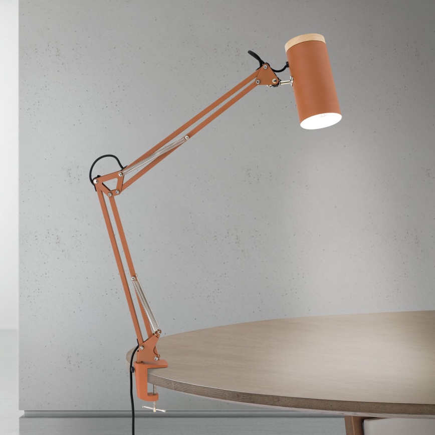 Bordlampe med klemme GILI 1xE27/40W/230V teglfarvet