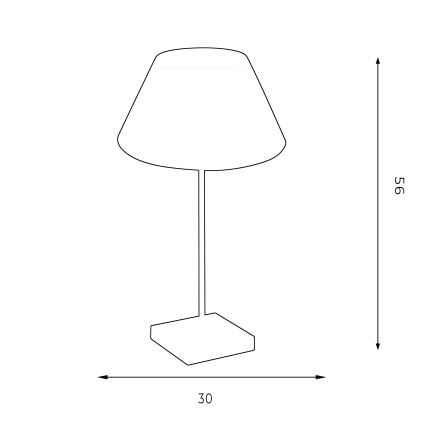 Bordlampe med USB-port 1xE27/60W/230V sort