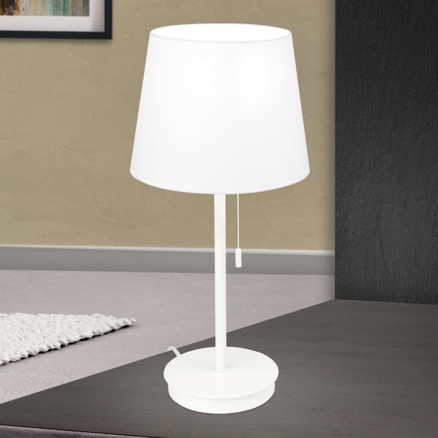 Bordlampe med USB-port LUDWIG 1xE27/40W/230V 50 cm hvid