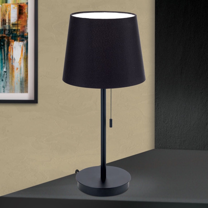 Bordlampe med USB-port LUDWIG 1xE27/40W/230V 50 cm sort