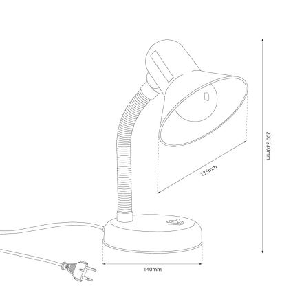 Bordlampe MENTOR 1xE27/15W/230V rød