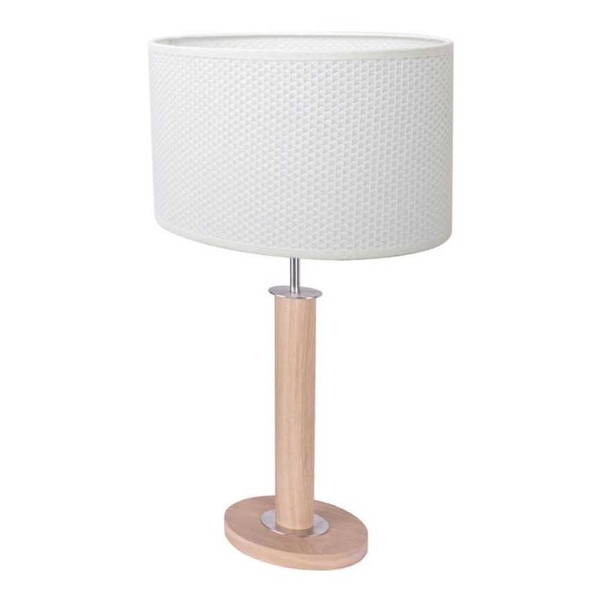 Bordlampe MERCEDES 1xE27/40W/230V 60 cm hvid/eg