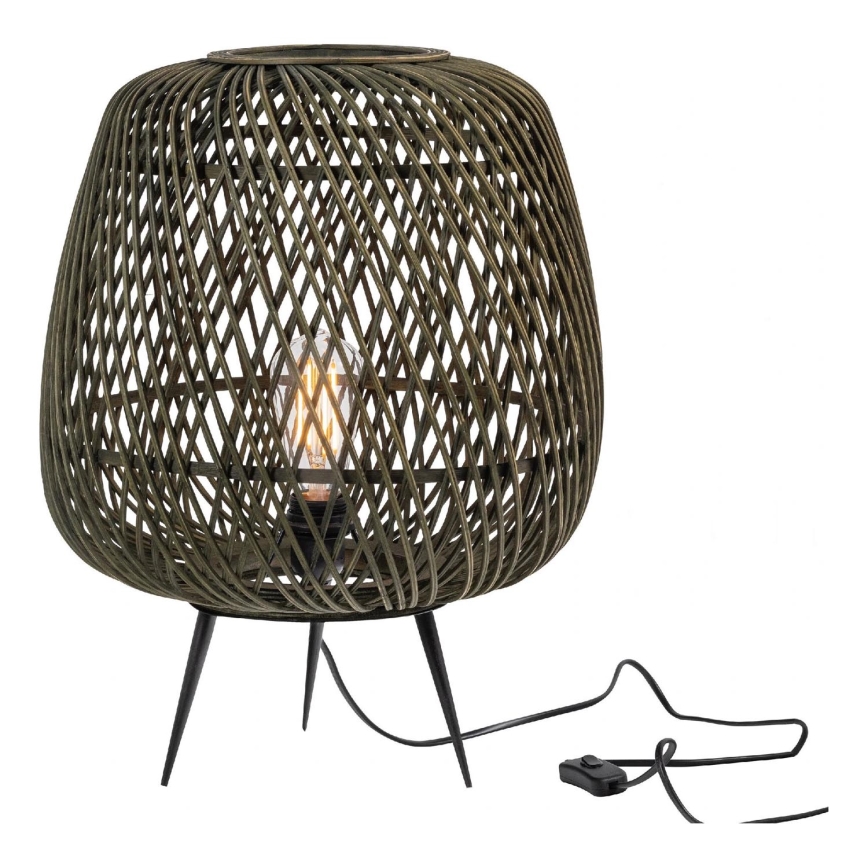 Bordlampe MOZA 1xE27/60W/230V bambus grøn