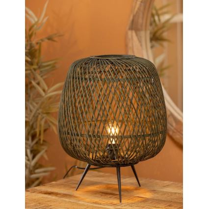 Bordlampe MOZA 1xE27/60W/230V bambus grøn