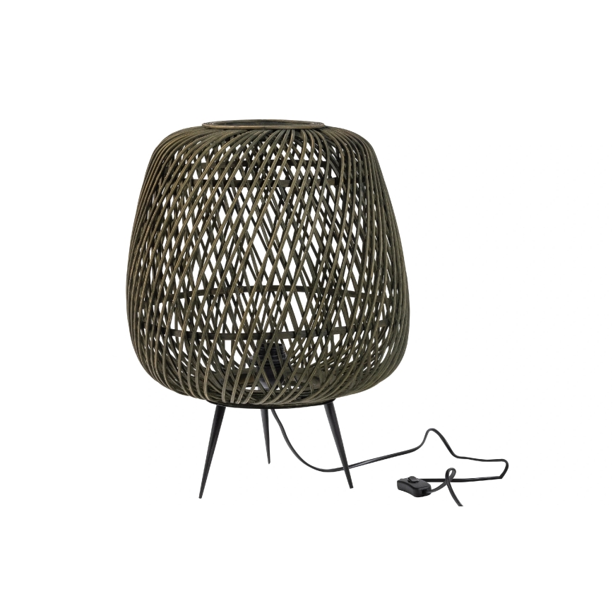 Bordlampe MOZA 1xE27/60W/230V bambus grøn
