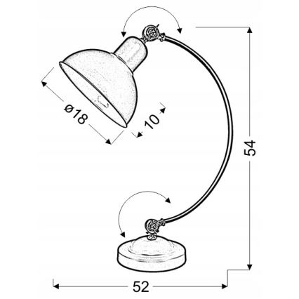 Bordlampe OLD 1xE27/40W/230V hvid