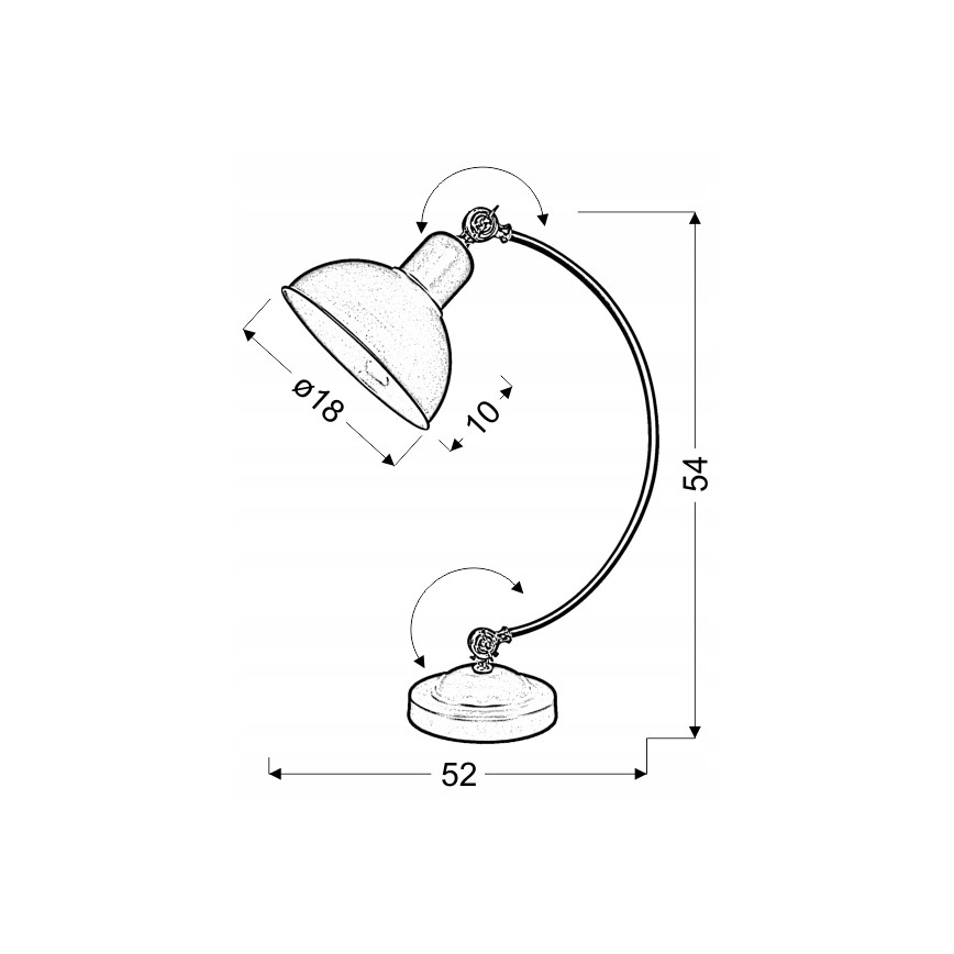 Bordlampe OLD 1xE27/40W/230V sort