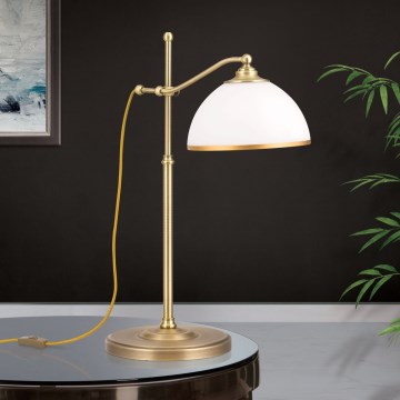 Bordlampe OLD LAMP 1xE27/40W/230V 65 cm hvid/messing