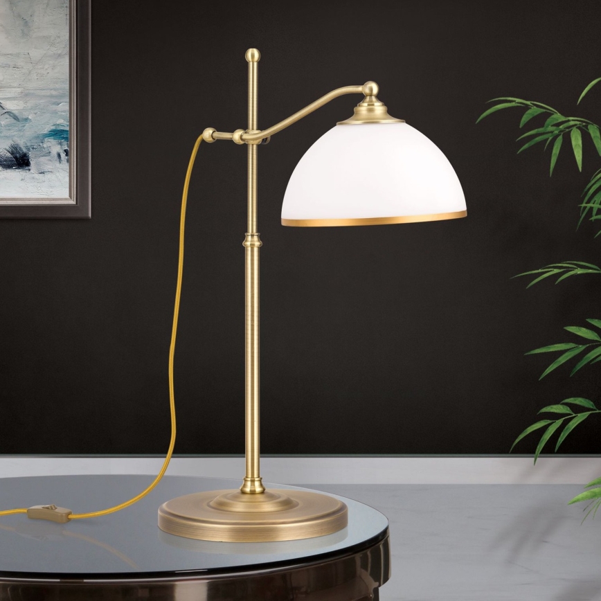 Bordlampe OLD LAMP 1xE27/40W/230V 65 cm hvid/messing