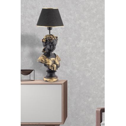 Bordlampe OPELYA 1xE27/40W/230V sort/guldfarvet