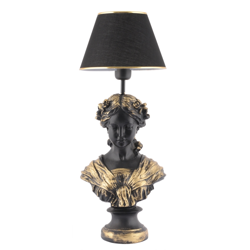 Bordlampe OPELYA 1xE27/40W/230V sort/guldfarvet
