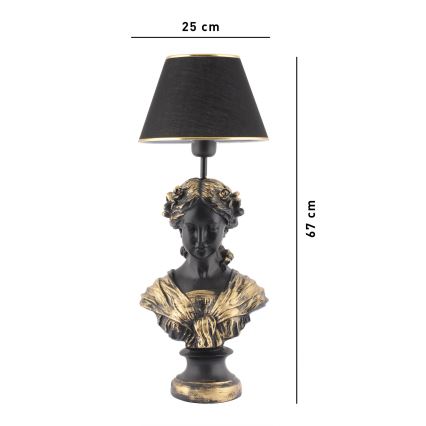 Bordlampe OPELYA 1xE27/40W/230V sort/guldfarvet