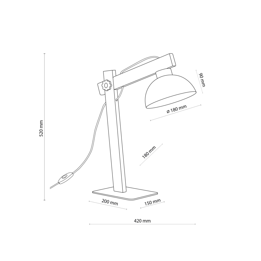 Bordlampe OSLO 1xE27/15W/230V fyrretræ/hvid