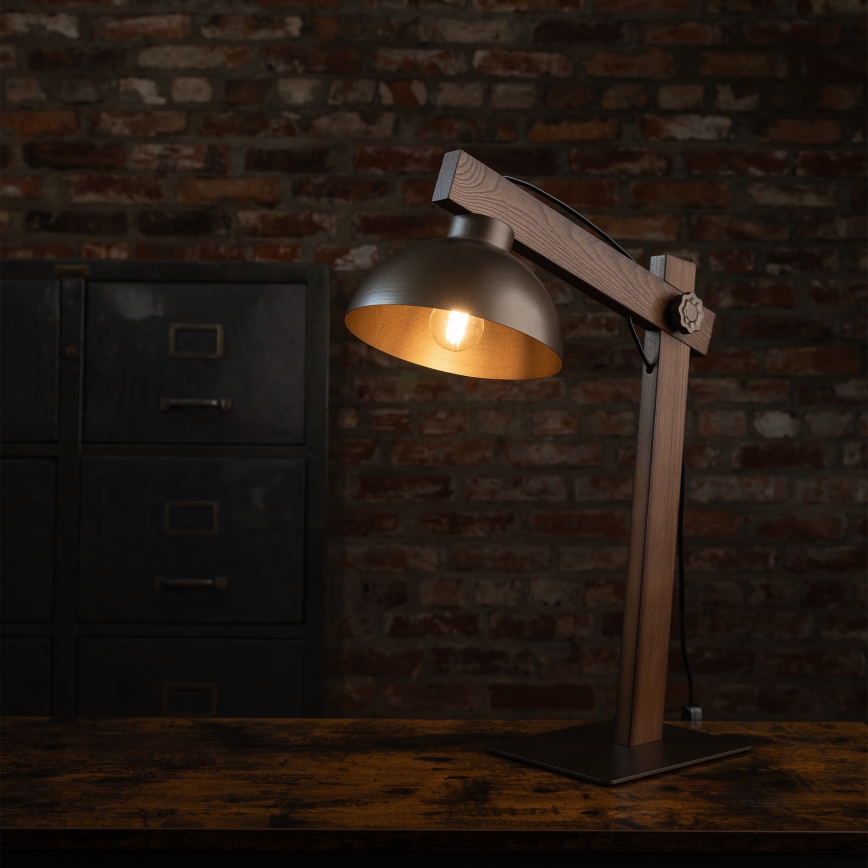 Bordlampe OSLO 1xE27/15W/230V valnød/brun