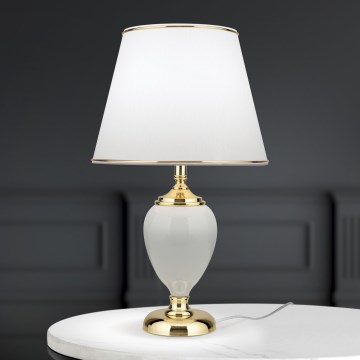 Bordlampe OVUM 1xE27/40W/230V 48 cm keramik hvid/guldfarvet