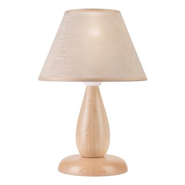 Bordlampe PERA 1xE27/60W/230V beige/bøg