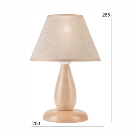 Bordlampe PERA 1xE27/60W/230V beige/bøg