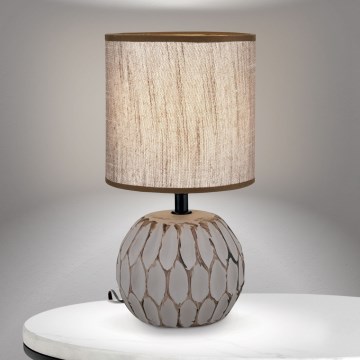 Bordlampe PINIA 1xE14/25W/230V keramik beige/grå
