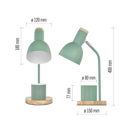 Bordlampe POPPY 1xE27/25W/230V grøn