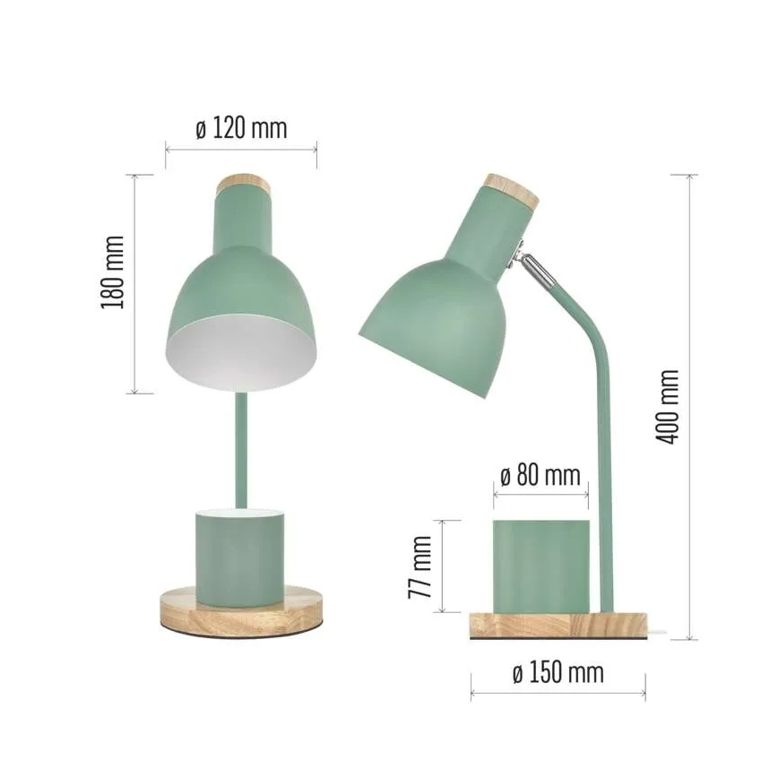 Bordlampe POPPY 1xE27/25W/230V grøn