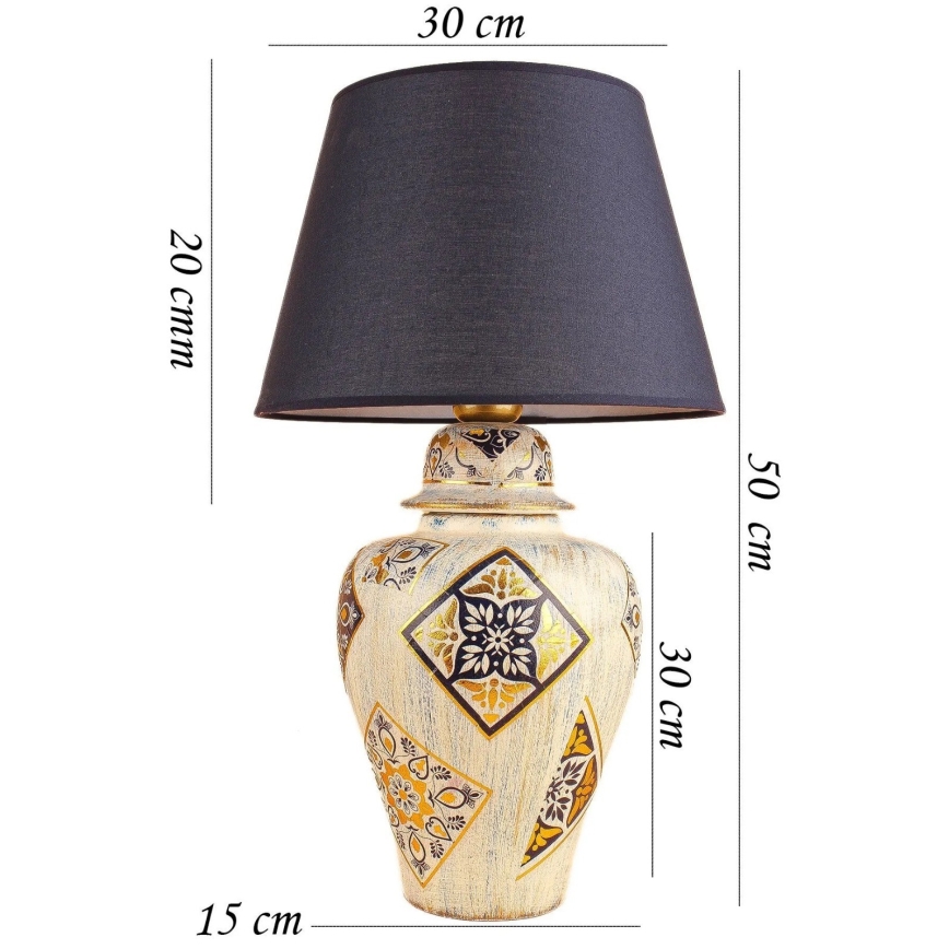 Bordlampe RAMZES 1xE27/40W/230V blå/beige