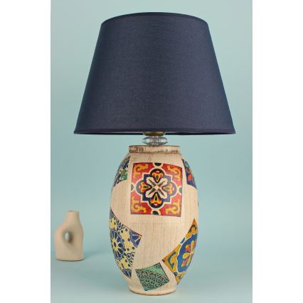 Bordlampe RAMZES 1xE27/40W/230V blå/beige