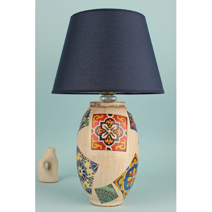 Bordlampe RAMZES 1xE27/40W/230V blå/beige