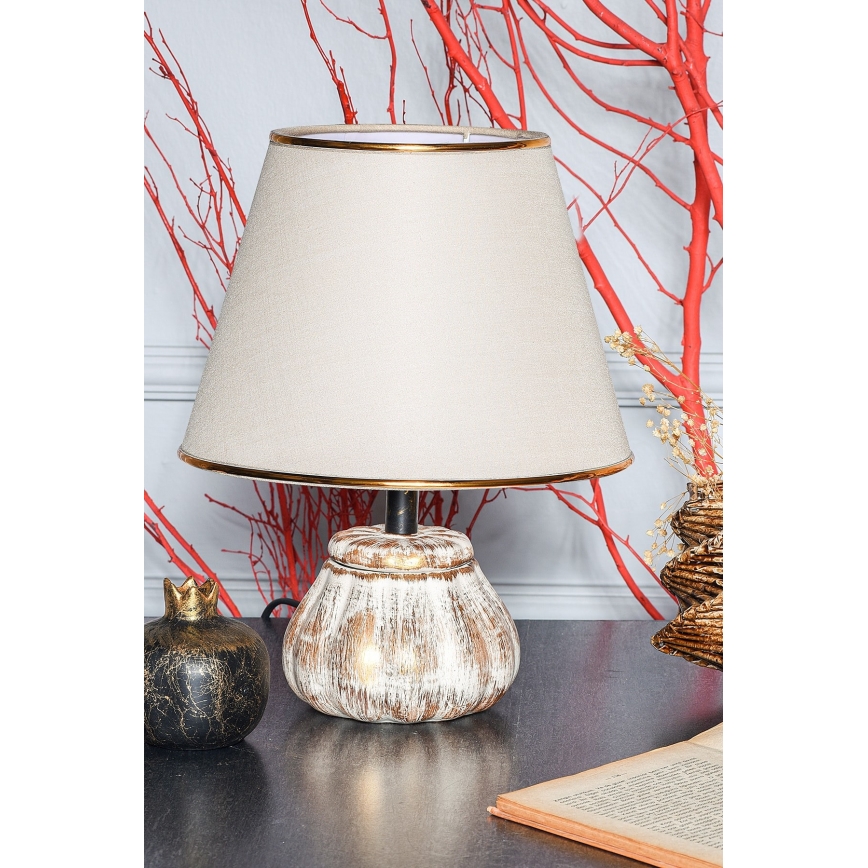 Bordlampe RAMZES 1xE27/40W/230V creme/guld