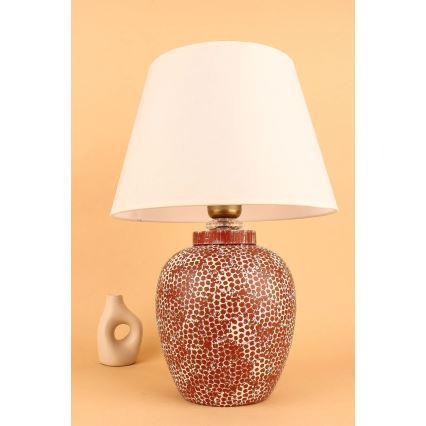 Bordlampe RAMZES 1xE27/40W/230V creme/rød
