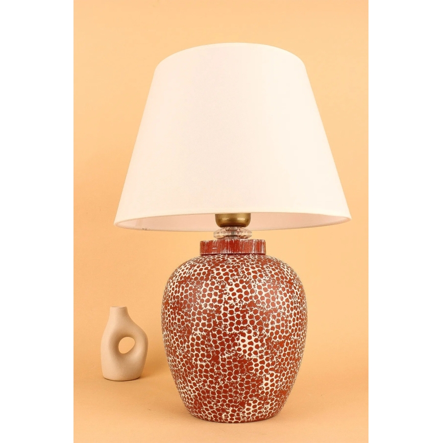 Bordlampe RAMZES 1xE27/40W/230V creme/rød