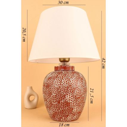 Bordlampe RAMZES 1xE27/40W/230V creme/rød
