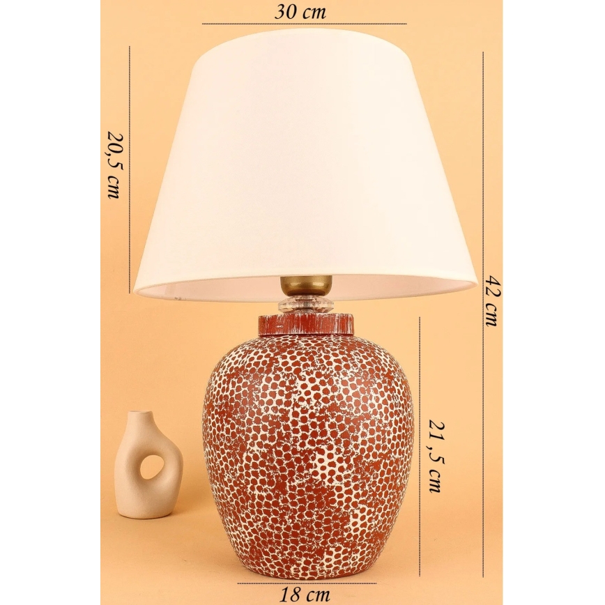 Bordlampe RAMZES 1xE27/40W/230V creme/rød