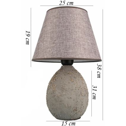 Bordlampe RAMZES 1xE27/40W/230V grå