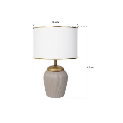 Bordlampe RAMZES 1xE27/40W/230V hvid/beige