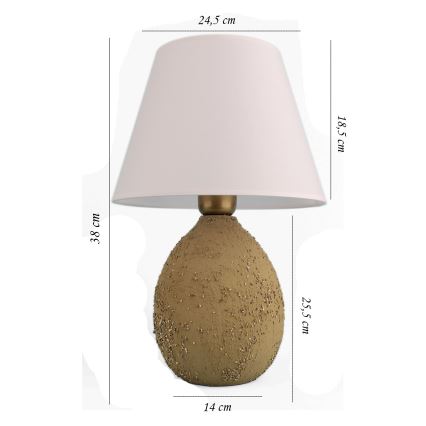 Bordlampe RAMZES 1xE27/40W/230V hvid/brun