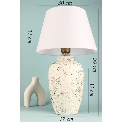 Bordlampe RAMZES 1xE27/40W/230V hvid/creme