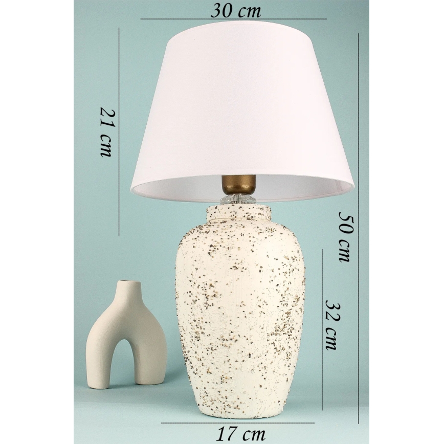 Bordlampe RAMZES 1xE27/40W/230V hvid/creme