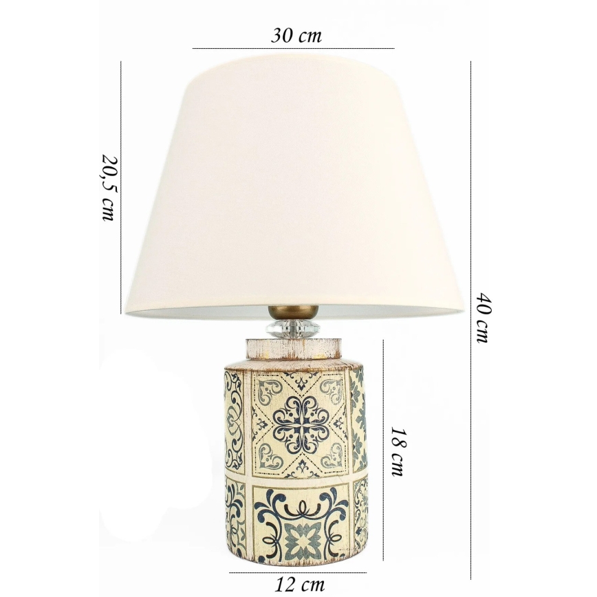 Bordlampe RAMZES 1xE27/40W/230V hvid
