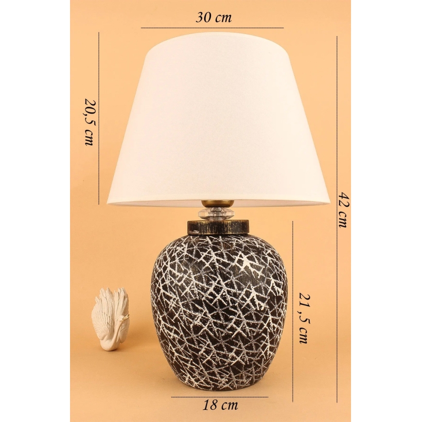 Bordlampe RAMZES 1xE27/40W/230V hvid/sort