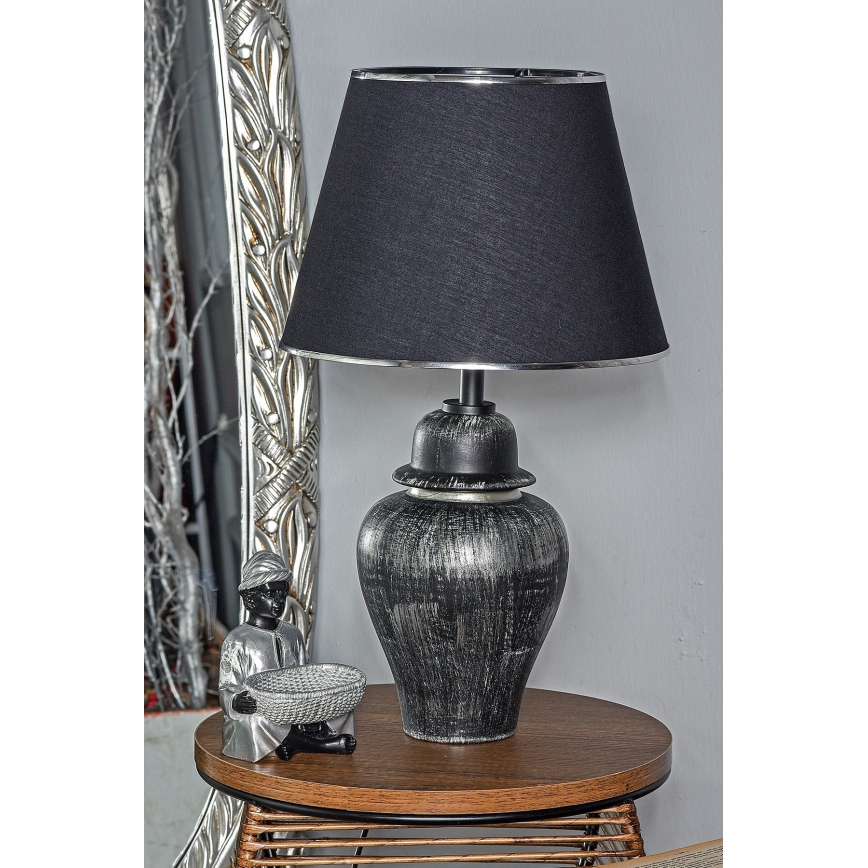 Bordlampe RAMZES 1xE27/40W/230V sort/sølv