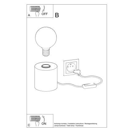 Bordlampe SALGADO 1xE27/60W/230V betongrå