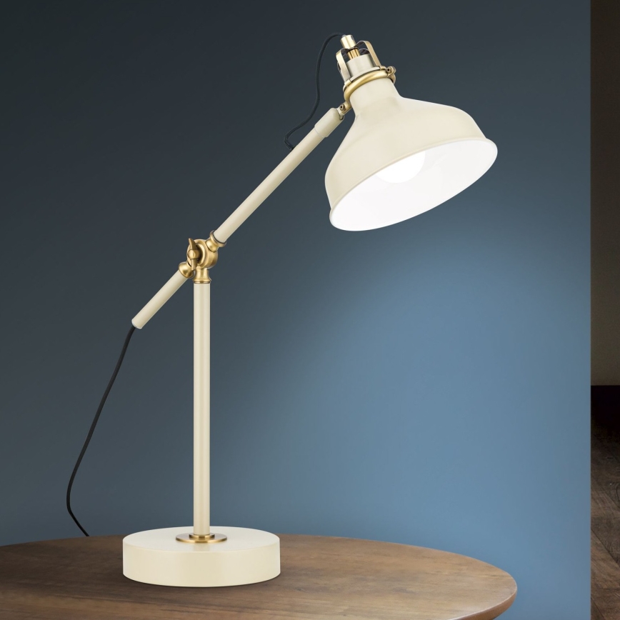Bordlampe SCHILLER 1xE27/40W/230V cremefarvet/bronze