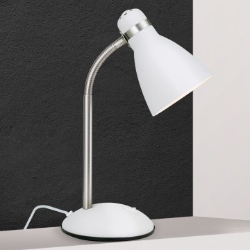 Bordlampe SCHOOL 1xE27/40W/230V hvid/mat krom