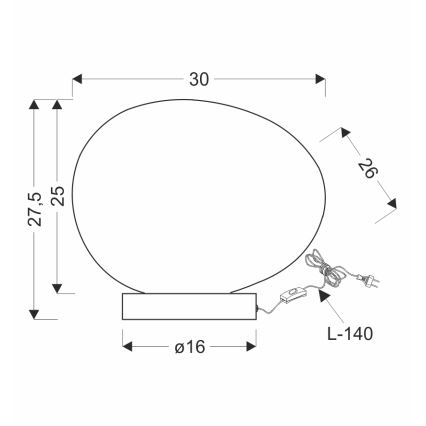 Bordlampe STONES 1xE27/40W/230V sort