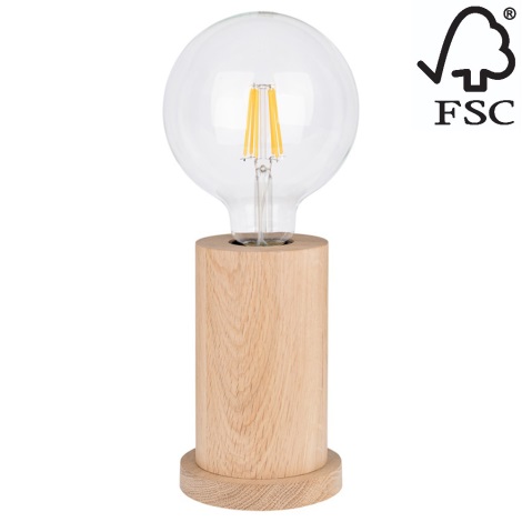 Bordlampe TASSE 1xE27/25W/230V egetræ - FSC-certificeret